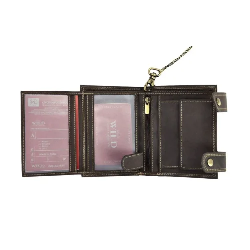 Portfel męski pionowy 2901-BIC otwarty widok środka / Vertical men’s wallet 2901-BIC open interior view